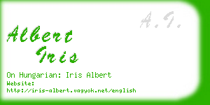 albert iris business card